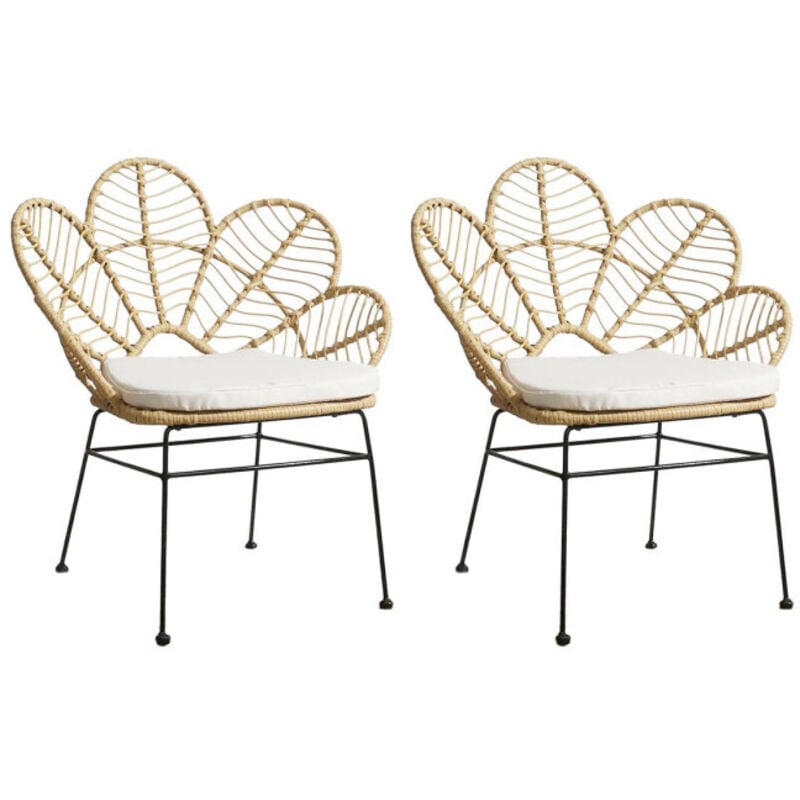 Paris Prix - Fauteuil Design 'Honolulu' 91cm Naturel