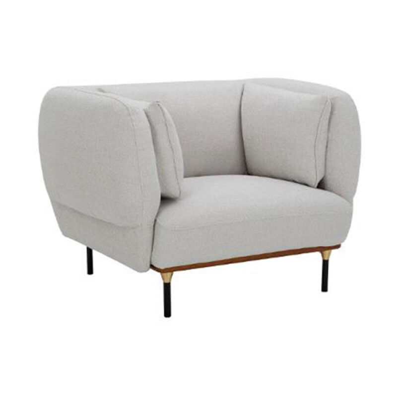 Atmosphera - Fauteuil Design 'Isée' 113cm Gris Clair