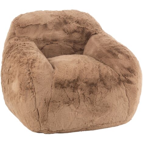 Fauteuil design KUTY - Luxe et douceur avec effet peluche-Marron clair