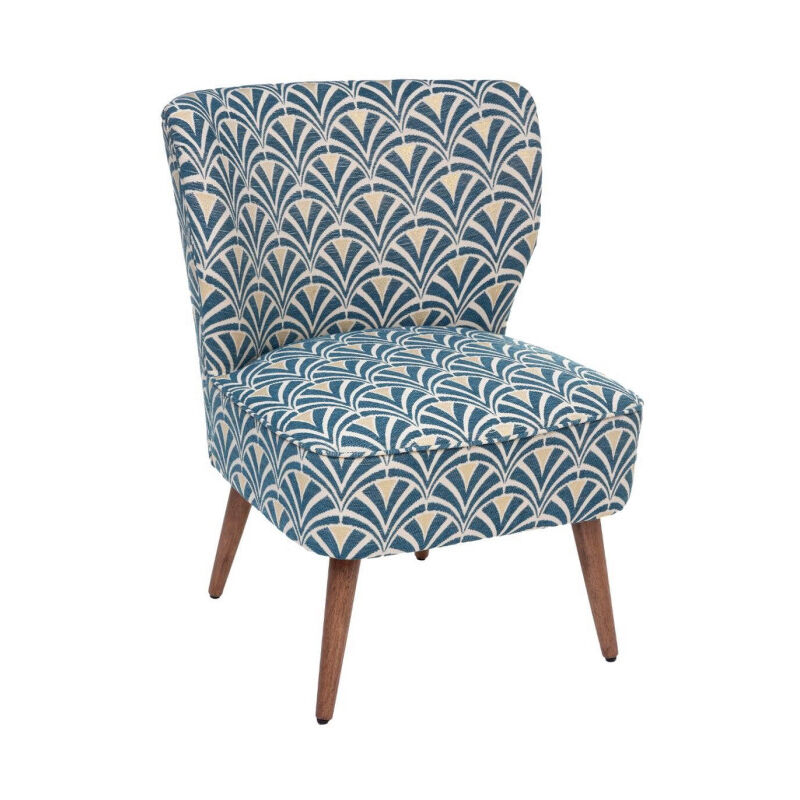 Atmosphera - Fauteuil Design à Motifs 'Chiara' 80cm Bleu