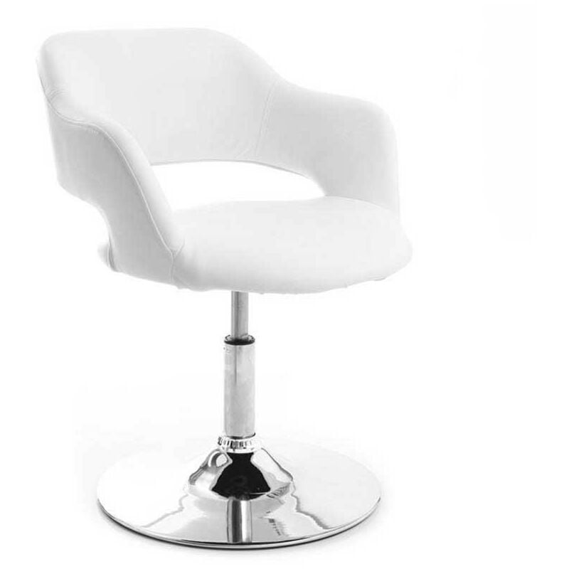 Miliboo - Fauteuil pivotant design blanc et acier chromé jessy