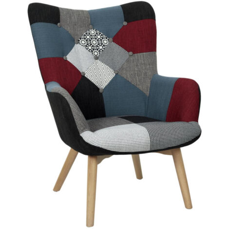Fauteuil Design Patchwork "Milano" 99cm Multicolore