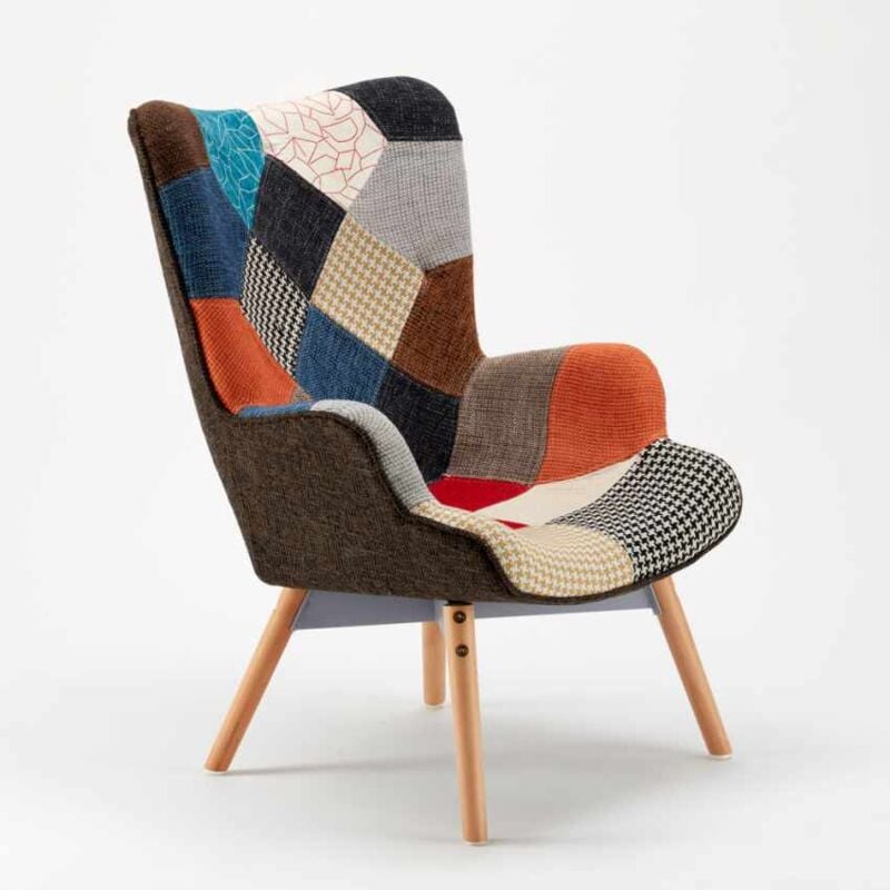 Fauteuil Design Style Scandinave Patchwork Salon DAW PATCHY Fauteuil Design Style Scandinave Patchwork Salon DAW PATCHY