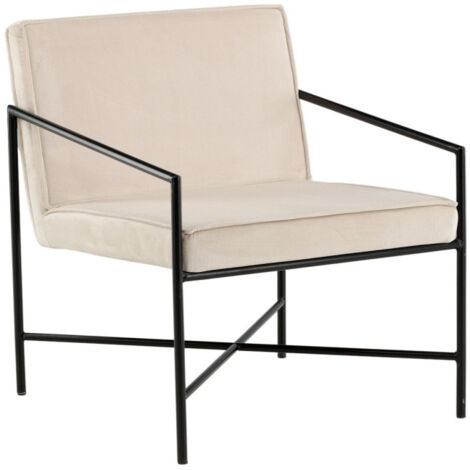 Fauteuil Design Velours "Rakel" 78cm Beige