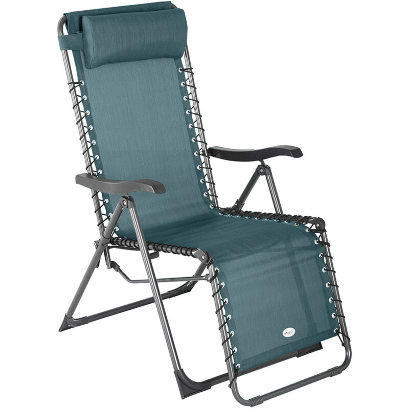 Fauteuil détente d'extérieur Hespéride Silos bleu canard - Bleu canard