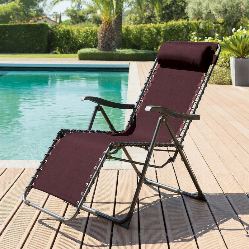 Fauteuil détente d'extérieur Hespéride Silos bordeaux - Bordeaux