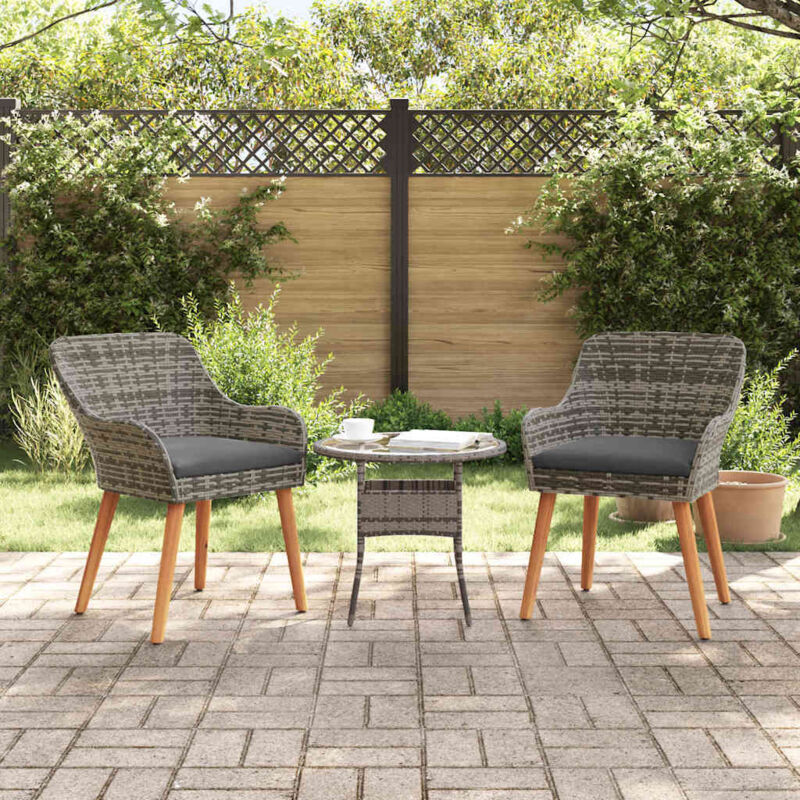 Vidaxl - Chaise de jardin 2 pcs Gris 55 x 62,5 x 82 cm polyrotin