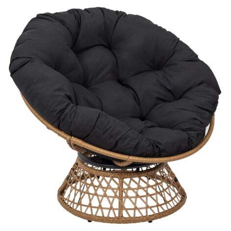 Fauteuil d'extérieur avec coussin noir