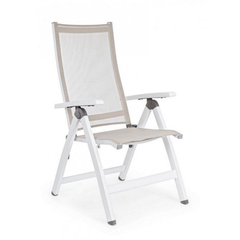 Fauteuil d'extérieur pliant cruise Blanc 59x71x h 113 cm