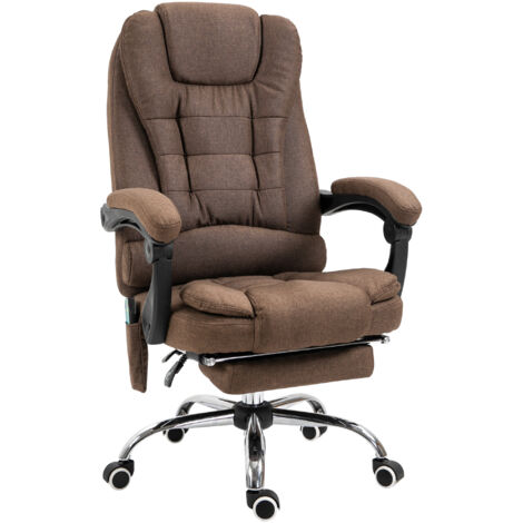 Fauteuil direction massant chauffant réglable inclinable repose-pied coussin lombaire