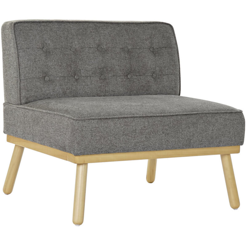 Fauteuil Lin Sapin 80X66X72 Capitonne Gris Foncé