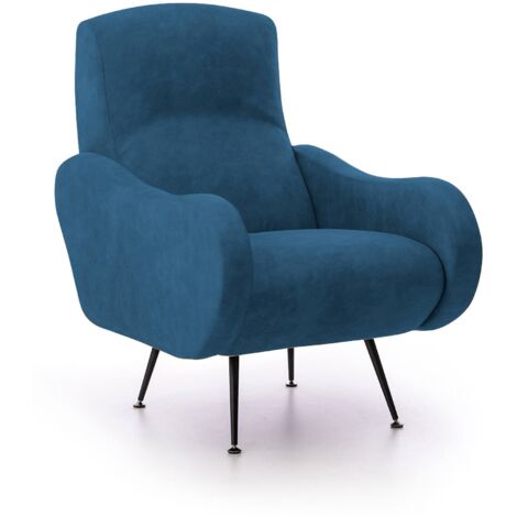 Fauteuil Dromondin, Accoudoirs, Poids Supporté 90 kg Fabriqué en Italie, bleu