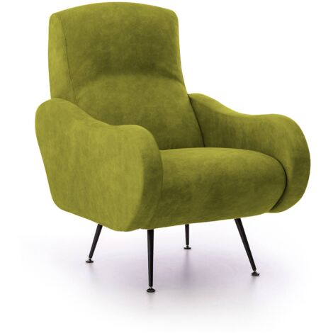 Fauteuil Dromondin, Accoudoirs, Poids Supporté 90 kg Made in Italy, Vert