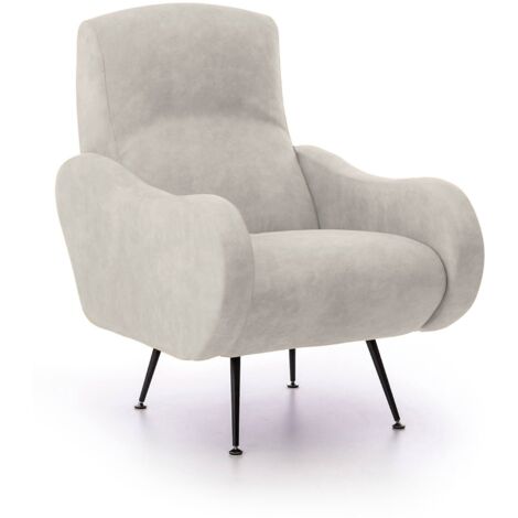 Fauteuil Dromondin, Accoudoirs, Supporte 90 kg, Fabrication Italienne, Beige