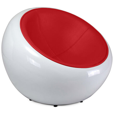 Fauteuil Egg Poco Chair - Simili Cuir Rouge