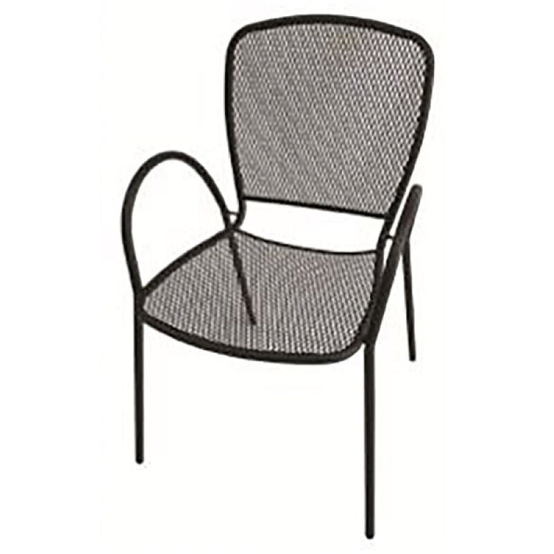 KB8 - fauteuil empilable en acier avec accoudoirs arrondis coloris noir