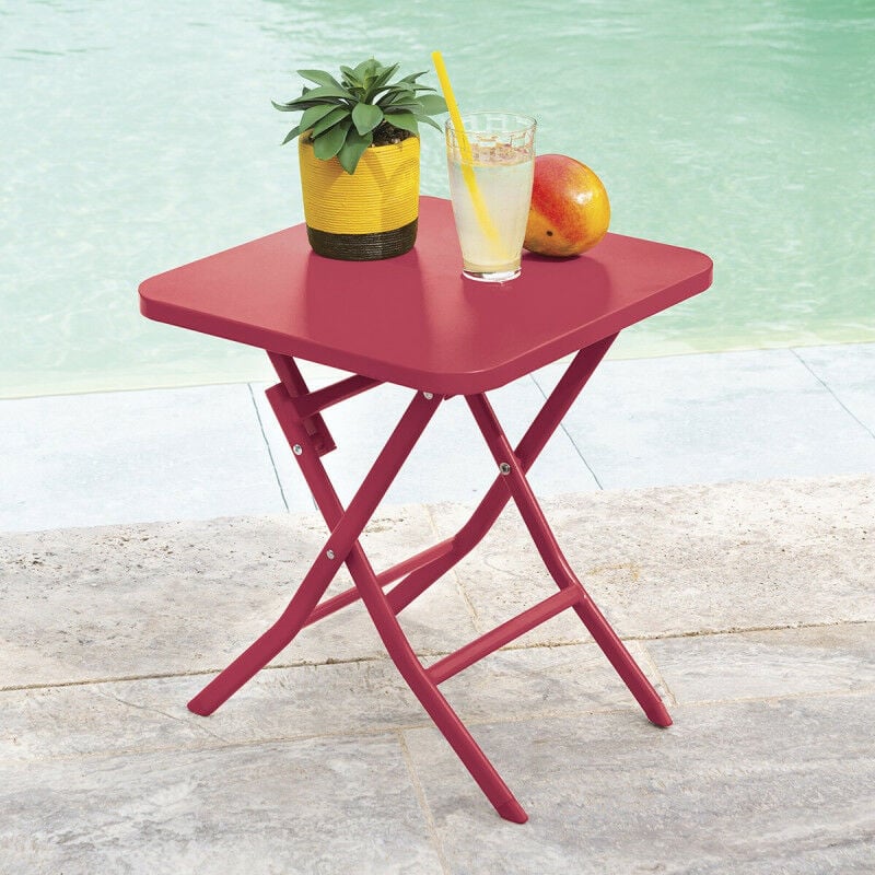 Hesperide - Table d'appoint pliante 40x40 Greensboro grenade Hespéride