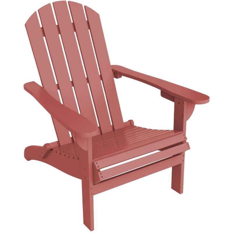 Fauteuil adirondack terracotta en bois d'acacia avec accoudoirs kerina. plusieurs coloris. 90 x 71 x 91.5 cm