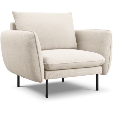 Fauteuil en bouclé beige