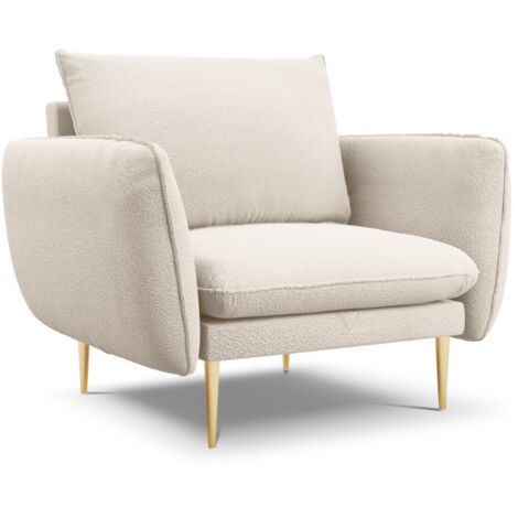 Fauteuil en bouclé beige