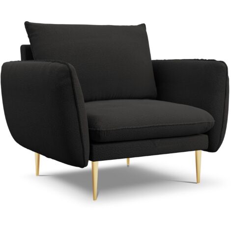 Fauteuil en bouclé noir