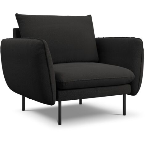 Fauteuil en bouclé noir