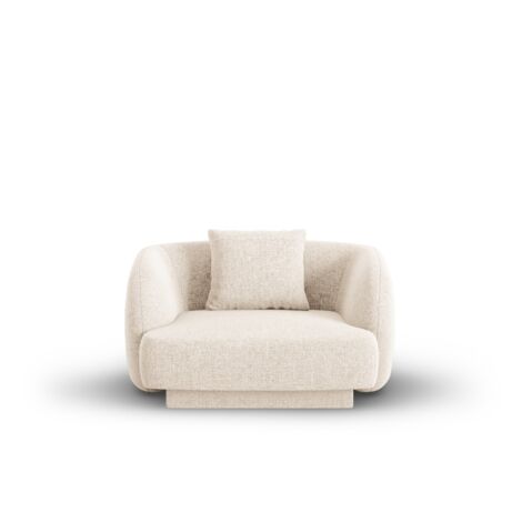 Fauteuil en chenille beige clair