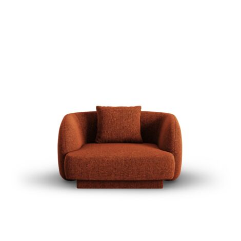 Fauteuil en chenille terracotta