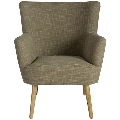 Fauteuil en coton kaki Castille