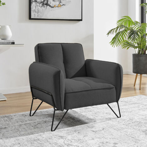 Fauteuil en microfibre anthracite - VINTEX