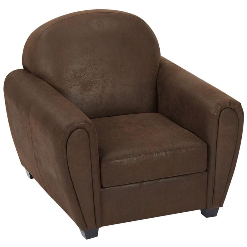 Vente-unique - Fauteuil en microfibre aspect cuir vieilli club victory iii