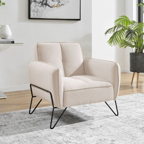 Fauteuil en microfibre beige - VINTEX