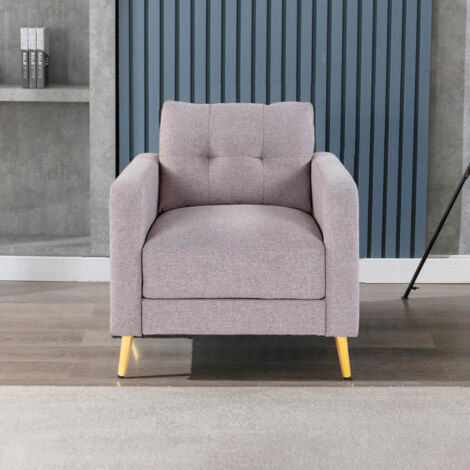 Fauteuil en microfibre gris clair - GLIMAR