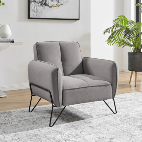 Fauteuil en microfibre gris clair - VINTEX