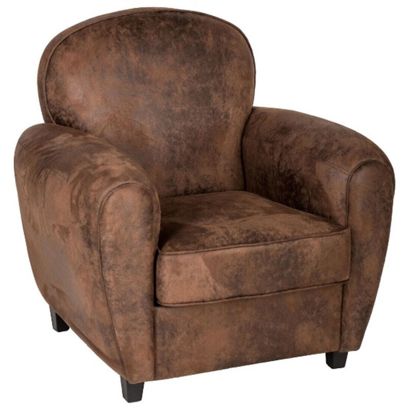 Fauteuil en mousse PU coloris marron - Longueur 81 x Profondeur 86 x Hauteur 81 cm