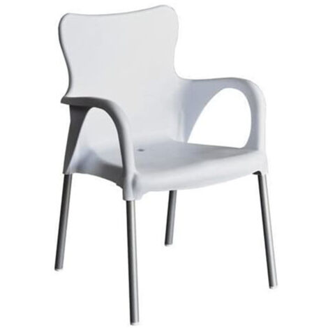 FAUTEUIL EN RÉSINE/ALUMINIUM BLANC