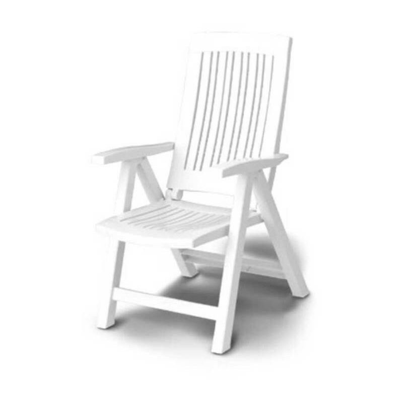 Fauteuil en résine blanche pliante 5 positions