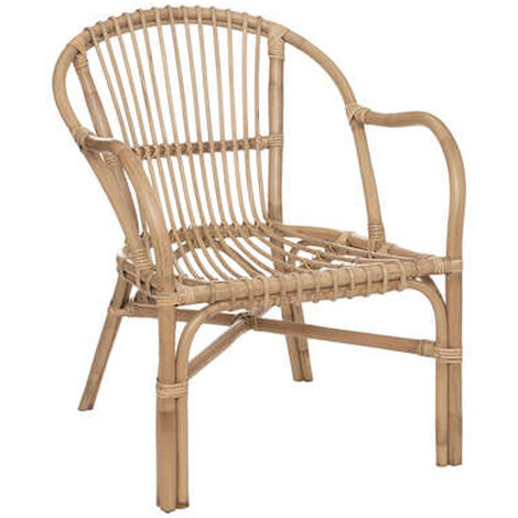 Fauteuil en rotin coloris naturel - Longueur 60 x Profondeur 68 x Hauteur 77 cm