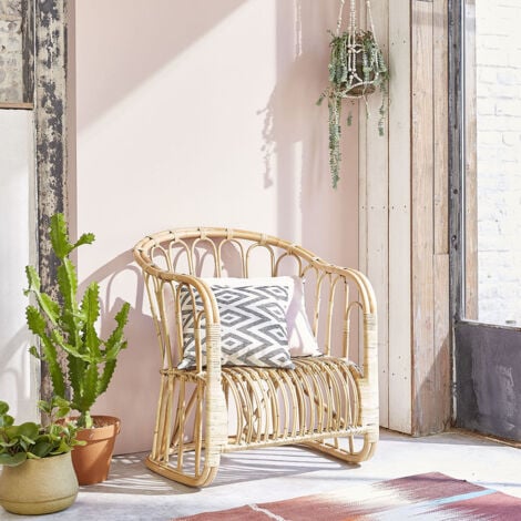 Fauteuil en rotin naturel vintage