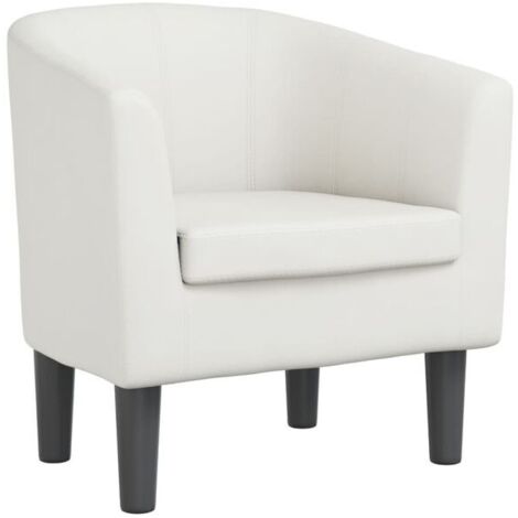 Fauteuil en similicuir blanc