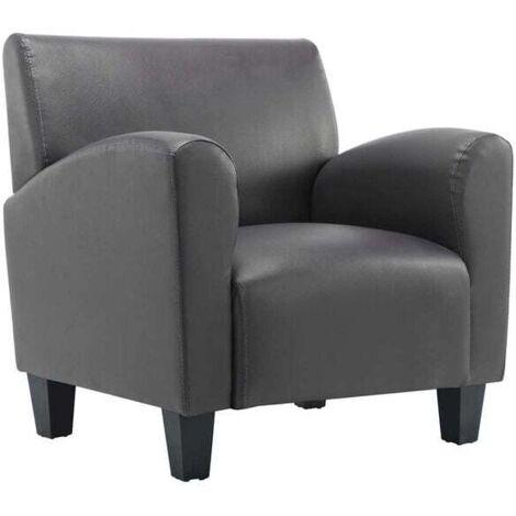 Fauteuil en similicuir gris