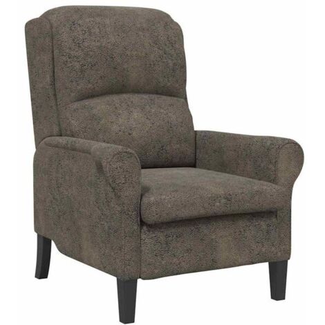 Fauteuil en similicuir gris foncé
