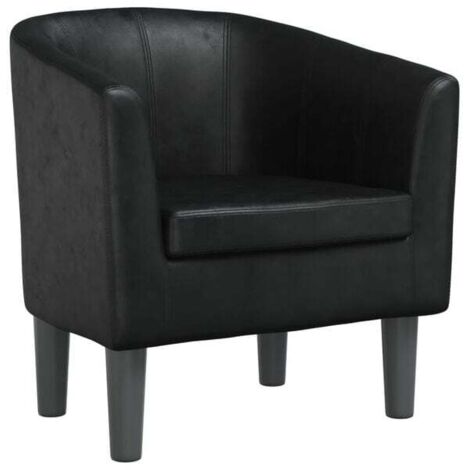 Fauteuil en similicuir noir