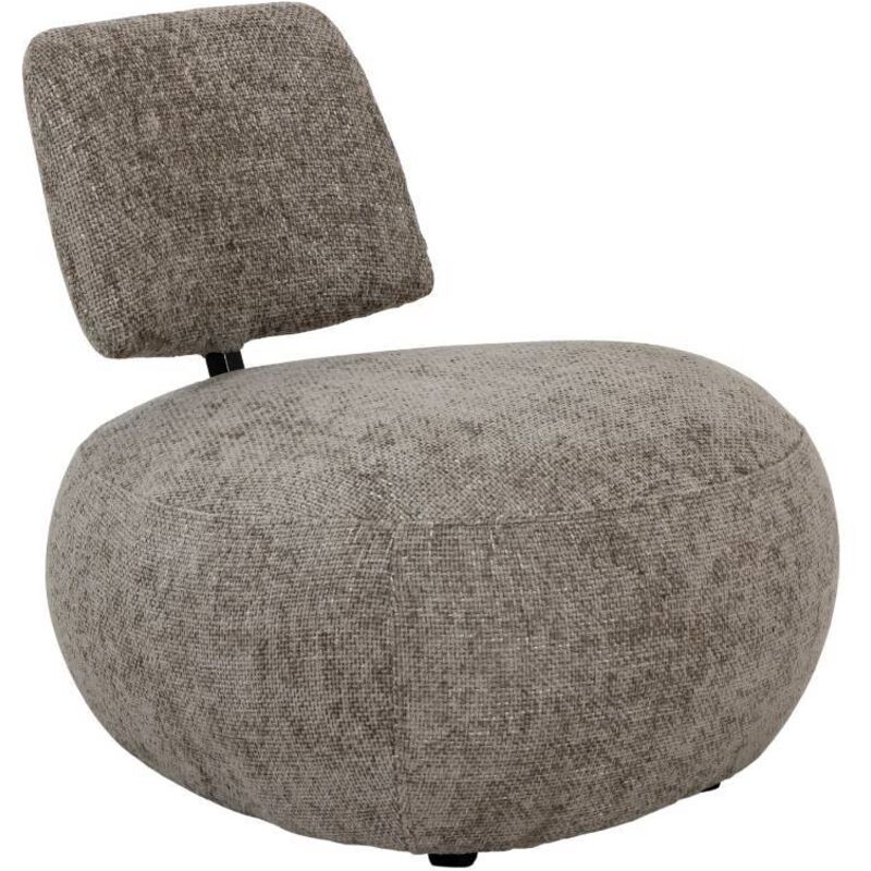 Fauteuil en tissu avec dossier beige chiné Teresia