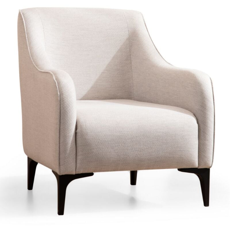 Concept-usine - james - Fauteuil en tissu blanc cassé