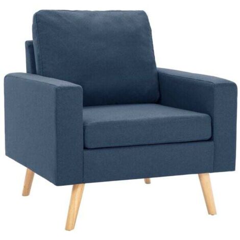Fauteuil en tissu bleu