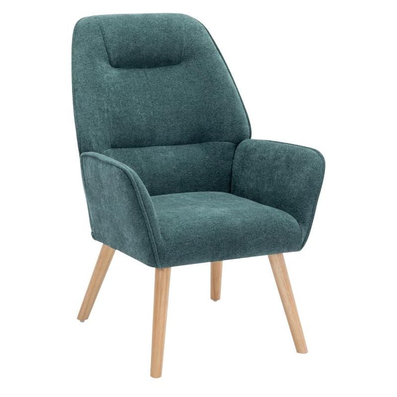 Fauteuil en tissu bleu canard OSIMO