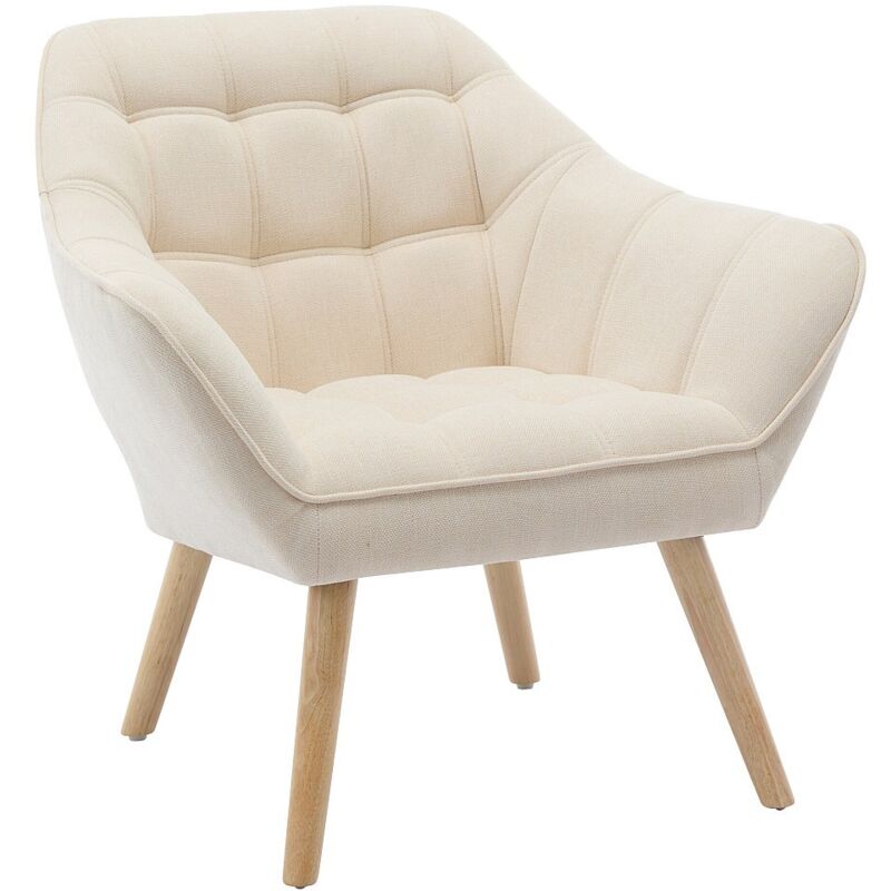 Vente-unique - Fauteuil en tissu beige caserta