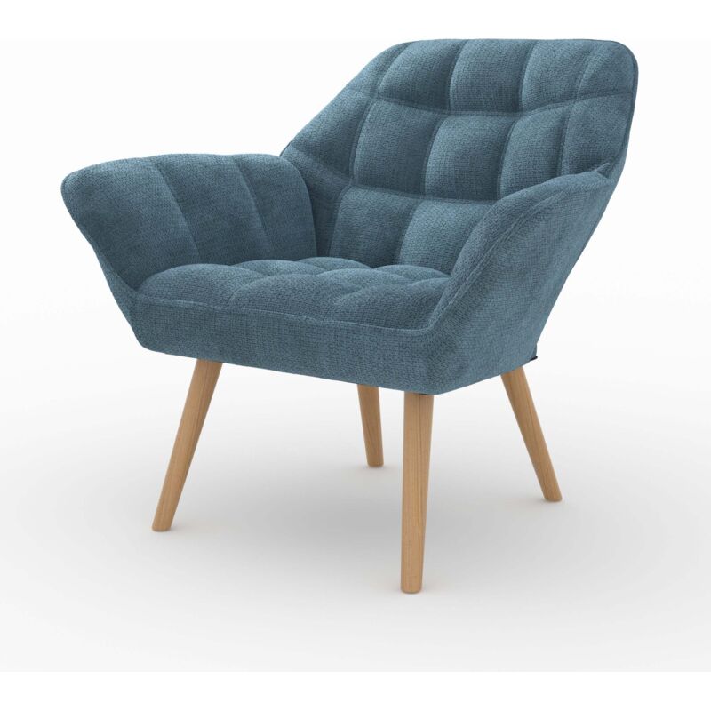 Rendez-vous Déco - Fauteuil en tissu bleu - simba Rendez-vous Déco - Fauteuil en tissu bleu - simba