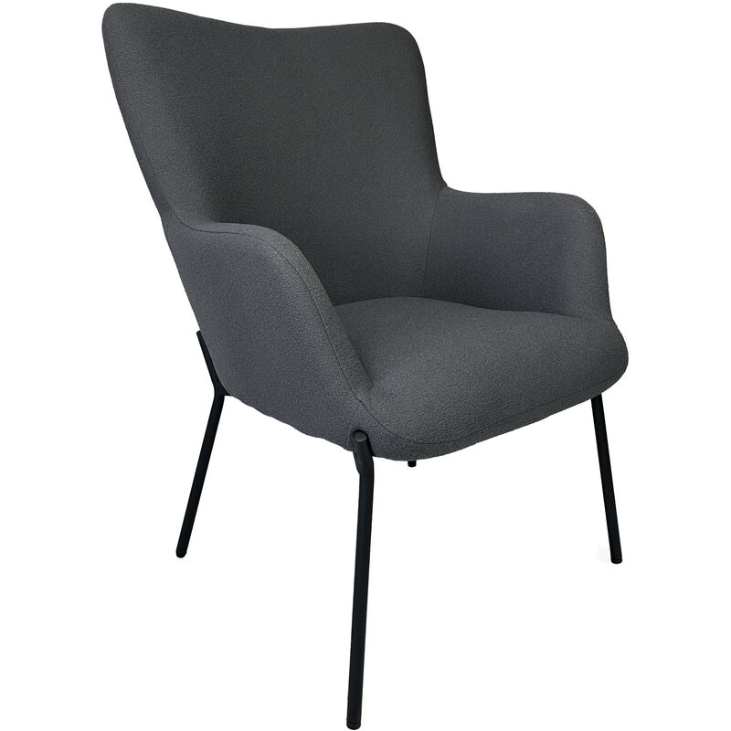 Happy Garden - Fauteuil en tissu boucle gris eira